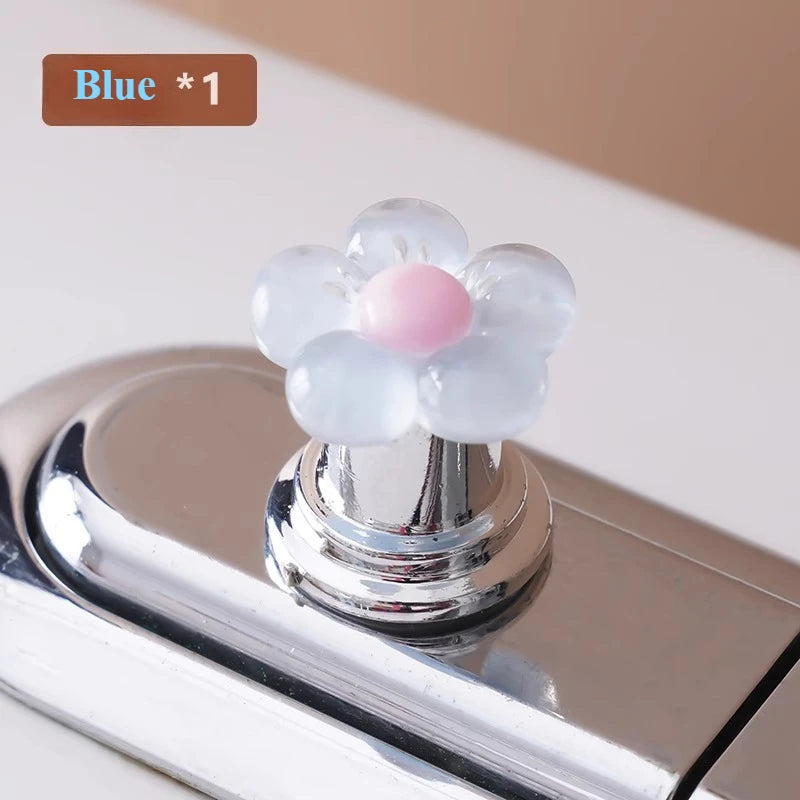 Flower Shaped Toilet Flush Handle Toilet Press Button Bathroom Accessories