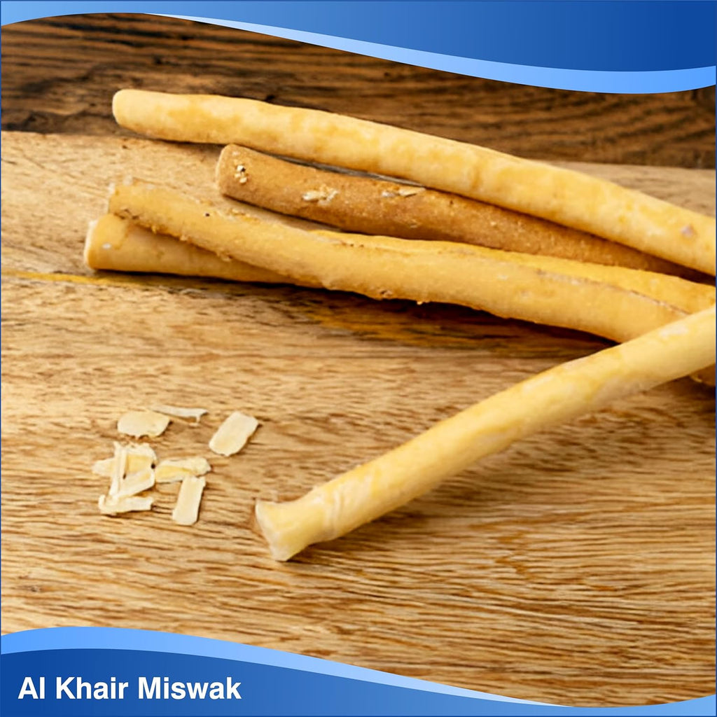 Al Khair Peelu Miswak Sticks - Natural Toothbrush for Teeth Whitening and Oral Health, Organic Vacuum-Sealed Miswak for Healthy Gums and Fresher Breath (Pack of 2)