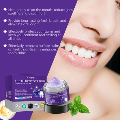Purple Teeth Whitening Powder Toothpaste Brighten Yellow Teeth Remove Tooth Stain Fresh Breath Dental Cleaning Oral Care Product