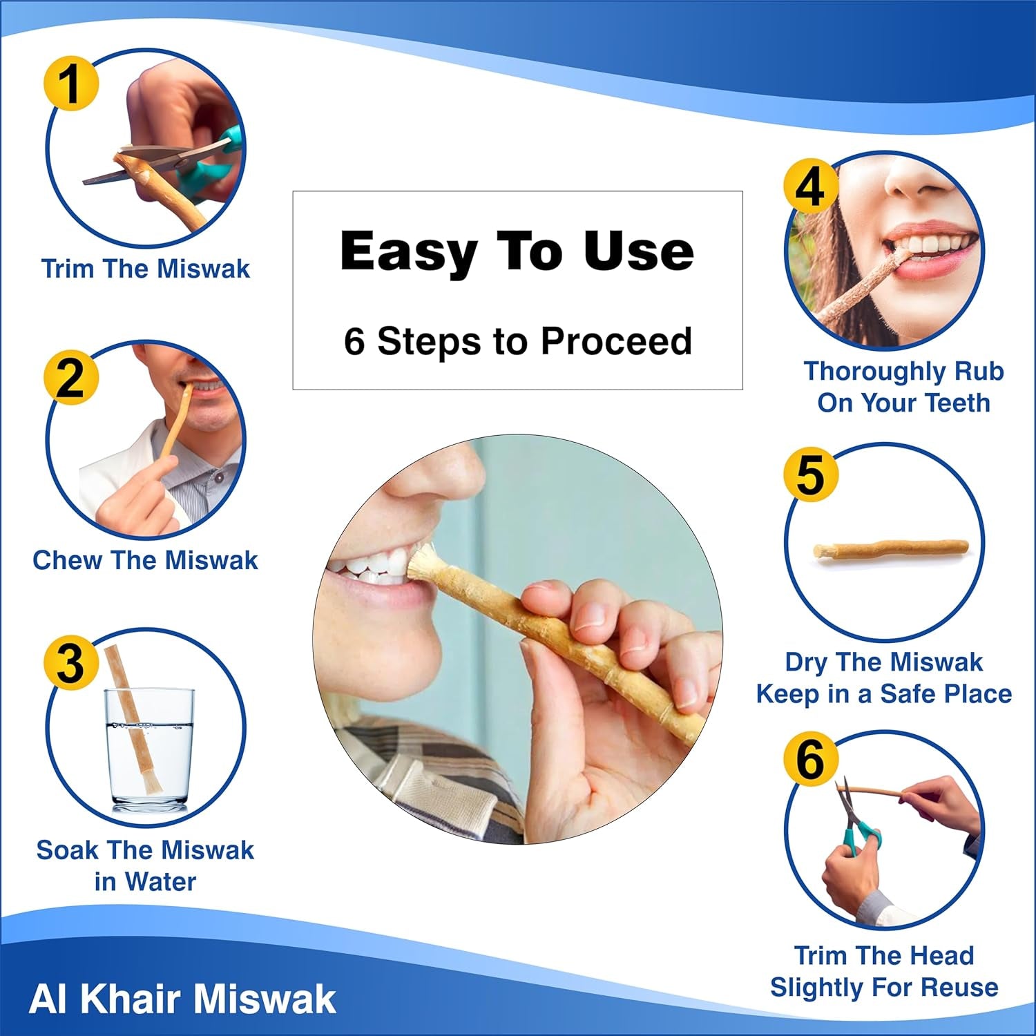 Al Khair Peelu Miswak Sticks - Natural Toothbrush for Teeth Whitening and Oral Health, Organic Vacuum-Sealed Miswak for Healthy Gums and Fresher Breath (Pack of 2)