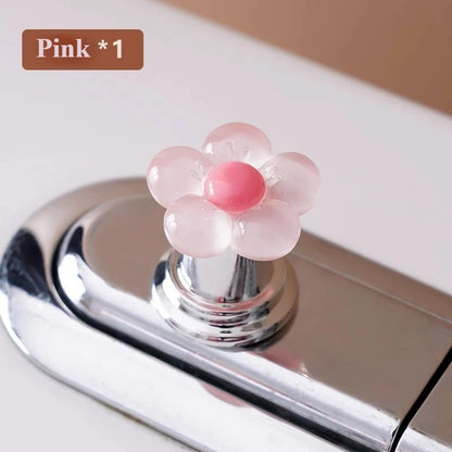 Flower Shaped Toilet Flush Handle Toilet Press Button Bathroom Accessories