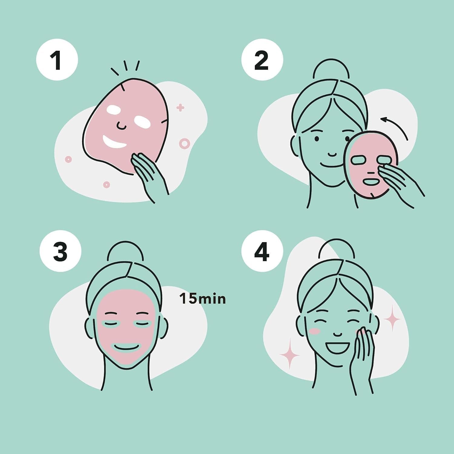 Essence Facial Sheet Mask Set - 12 Pack (Assorted, 2 of Each) - Korean Skincare for Moisturizing