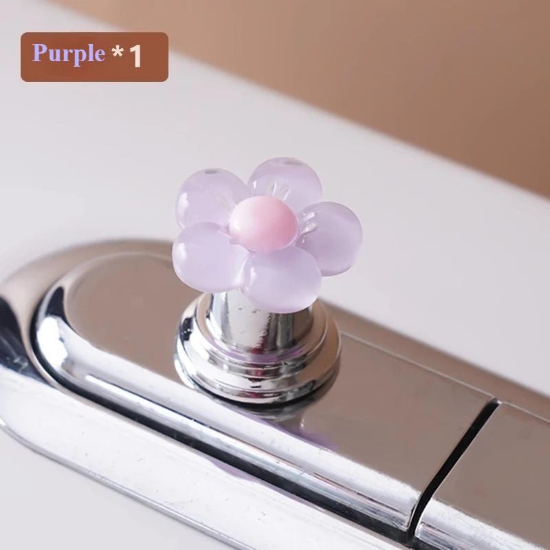 Flower Shaped Toilet Flush Handle Toilet Press Button Bathroom Accessories
