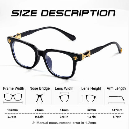 2Pcs Classic Square anti Blue Light Glasses Reading Books Vintage Glasses Women and Men Prescription Glasses Computer Eyeglasses