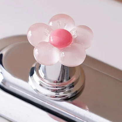Flower Shaped Toilet Flush Handle Toilet Press Button Bathroom Accessories